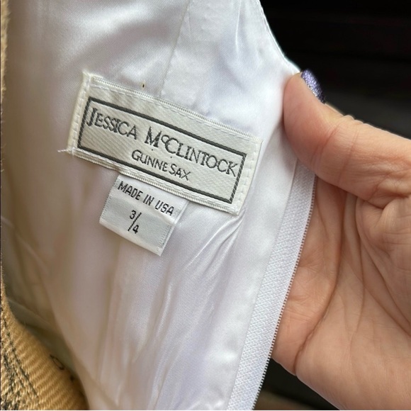 Vintage Jessica McClintock White Satin Dress - Picture 5 of 7